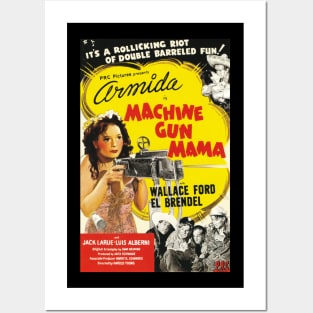 Vintage Drive-In Movie Poster - Machine Gun Mama Posters and Art